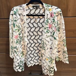 NWT Floral Lace Open Cardigan